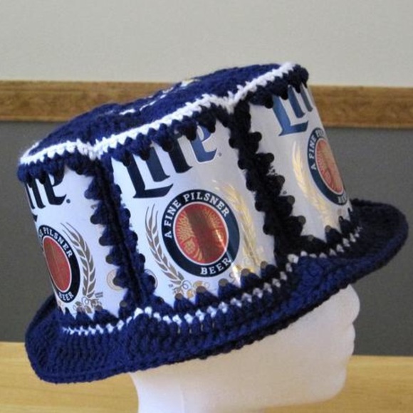 🍺HP🍻 Men´s Miller Lite Beer Can crochet Hat - Picture 1 of 6
